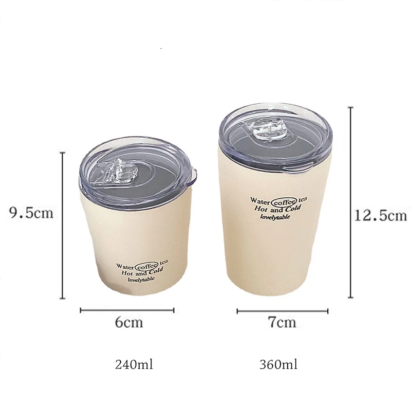 Imagem -06 - Iliving-nordic Estilo Copo de Leite Portátil de Office Desktop Thermos Copo de Água Antiescaldante Café 360ml 240ml Aço Inoxidável