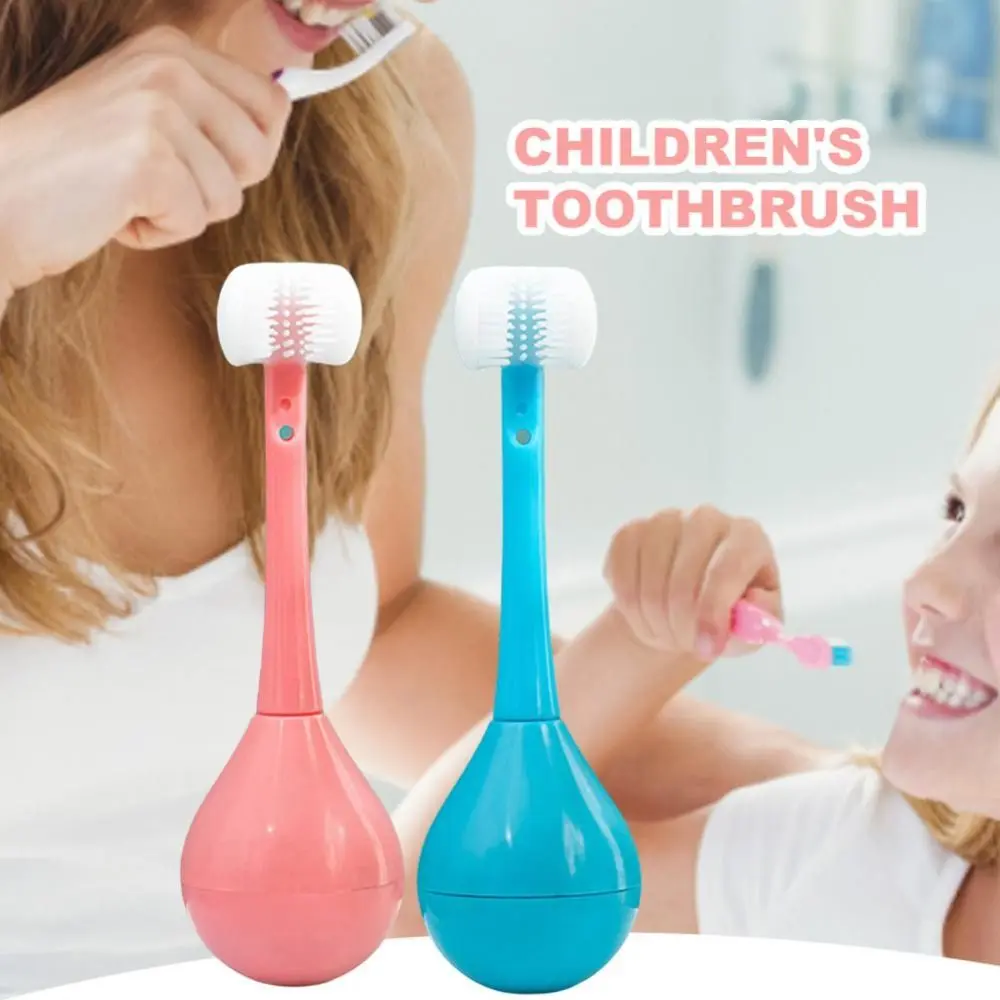 Lovely Soft Three-sided Toothbrush Tumbler Children Toothbrush Manual Kids Toothbrushes Inverted Toothbrush