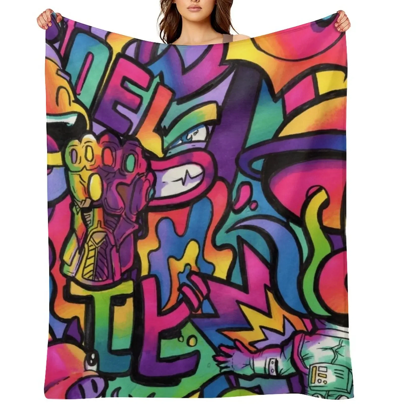 

C H A M E L E O N // Copic Marker Doodle Throw Blanket Blankets Sofas Of Decoration Polar Baby Tourist Blankets