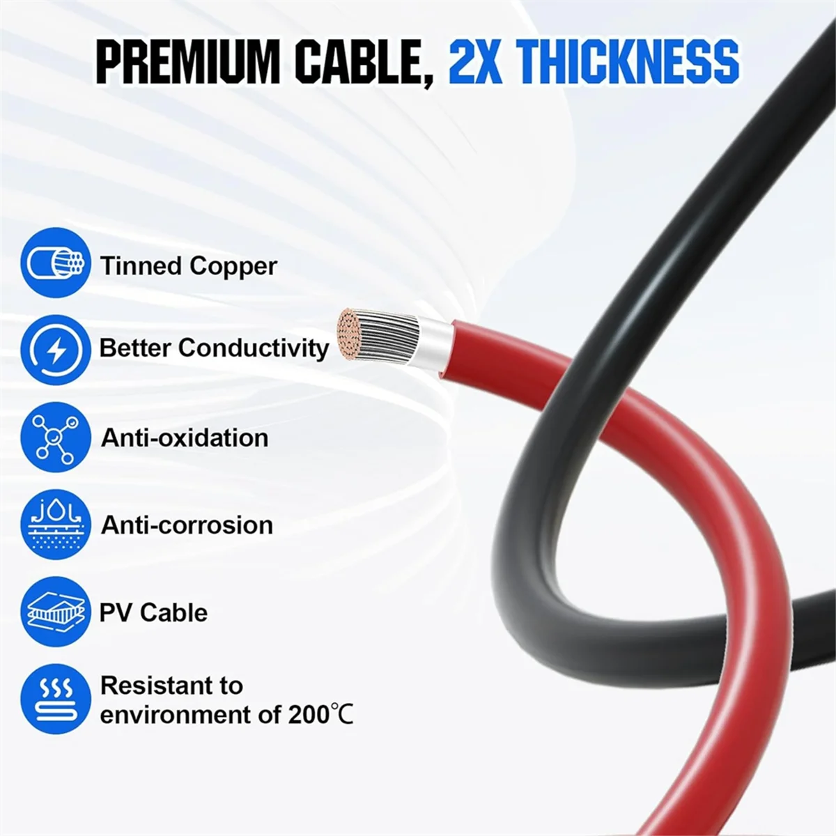 Anderson Connector 50A Kit Anderson Plug 8 Guage 30cm Battery Cables Waterproof Quick Connectors for Lifepo4