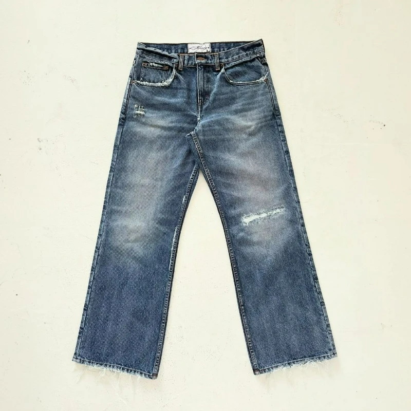 

Y2K Retro Fashion Jeans Hole Distress Burr Rough Edges Denim Pants American Style Hip Hop Harajuku Streetwear Unisex Baggy Pants