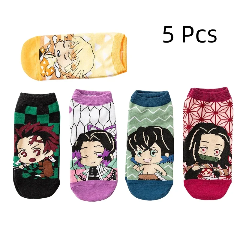 Anime Demon Slayer Kimetsu No Yaiba Sock Short Socks Cosplay Prop Cartoons Anime Kamado Tanjirou Kamado Nezuko Cotton Socks Hall