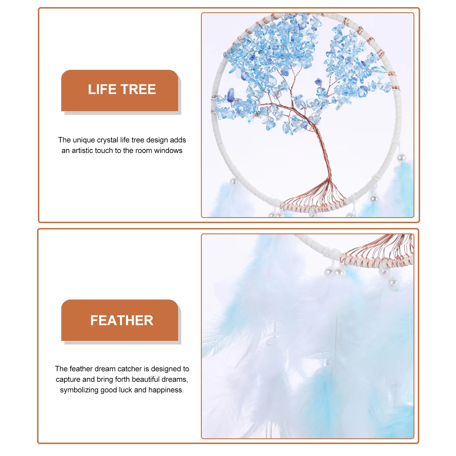 

Dream Catcher Pendant Handmade Crystal Tree Plume Wall Hanging Decor For Bedroom Window Home Indoor Outdoor