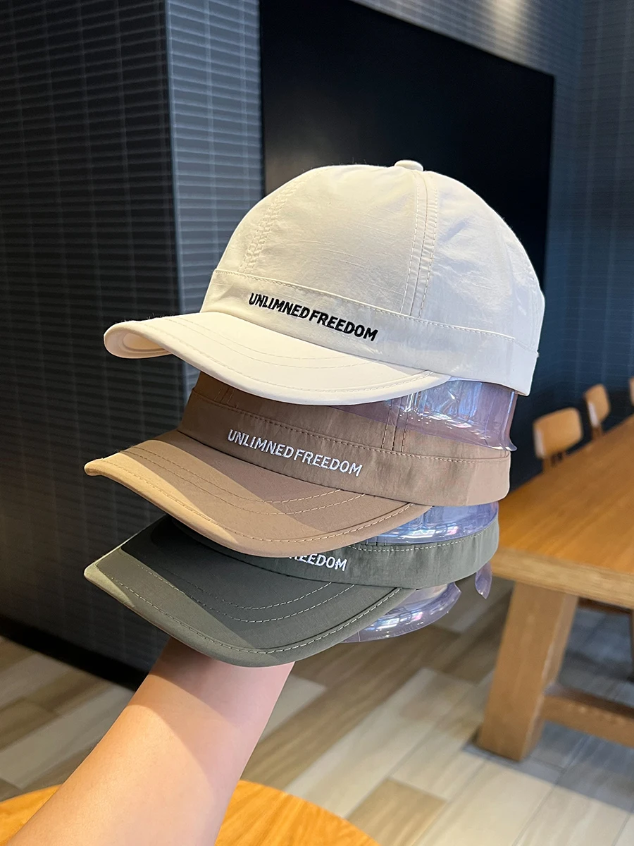 

Street hat men's short brim hip-hop letter baseball cap versatile summer quick-drying cap men's big head circumference