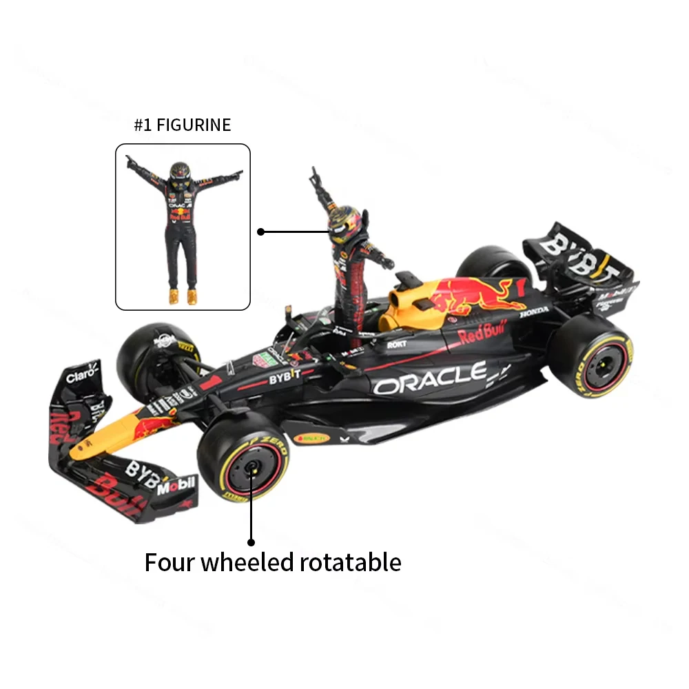 Bburago 1:24 rb19 oracle red bull racing 2023 1 max verstappen f1 motorista figura liga carros fundidos modelo brinquedo coleção presente ﻿