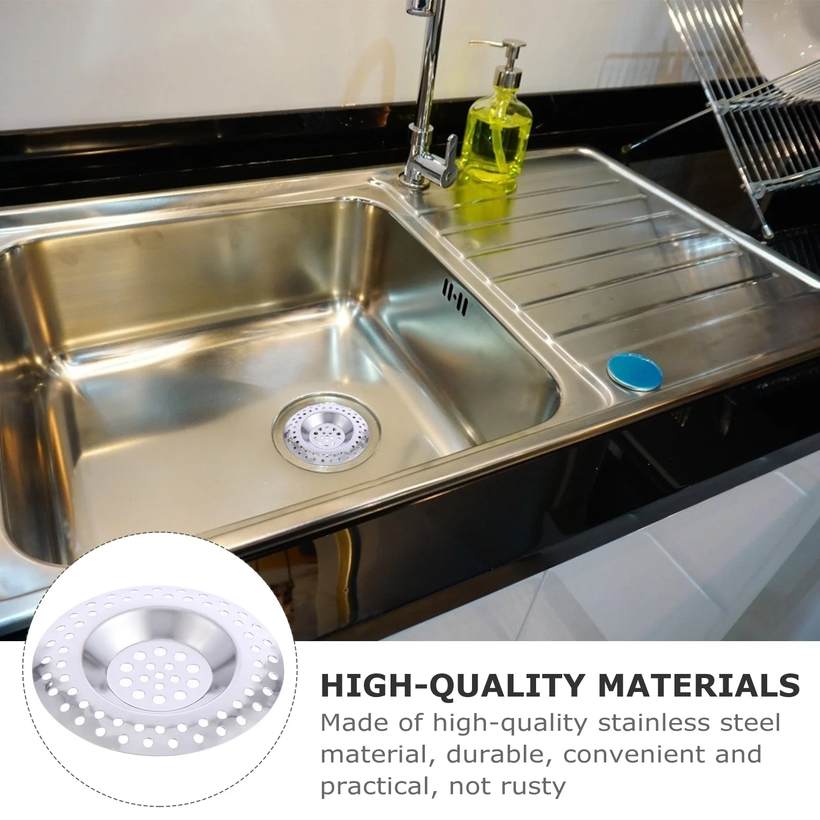 

10Pcs Kitchen Sink Drain Filter Stainless Steel Stopper Cover Anti-Odor Bathroom Drain Protector for Bathtub Laundry Workshop