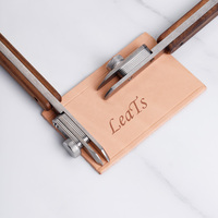 Nattools Adjustable Leather Edge Creaser Tool 2.0-5.8mm Spacing With Walnut Wood Handle Tool For DIY Artisan Leatherworking