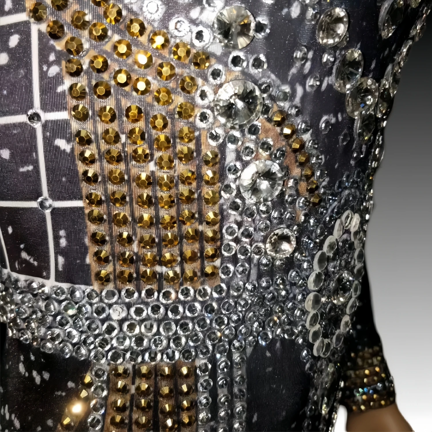 Tuta con strass scintillanti tuta Sexy da donna elasticizzata Nightclub Party Outfit Singer Stage Wear Dancer Performance Costume