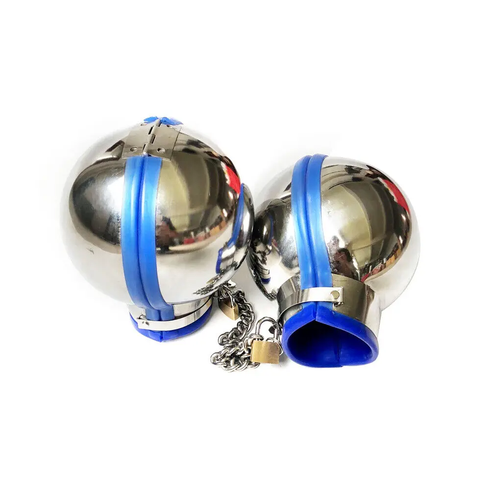 HotX Luxury Stainless Steel Ball Helmet Restraint Bondage Handcuffs Chain BDSM Head Hood Roleplay Sex Adult Toys for Couple