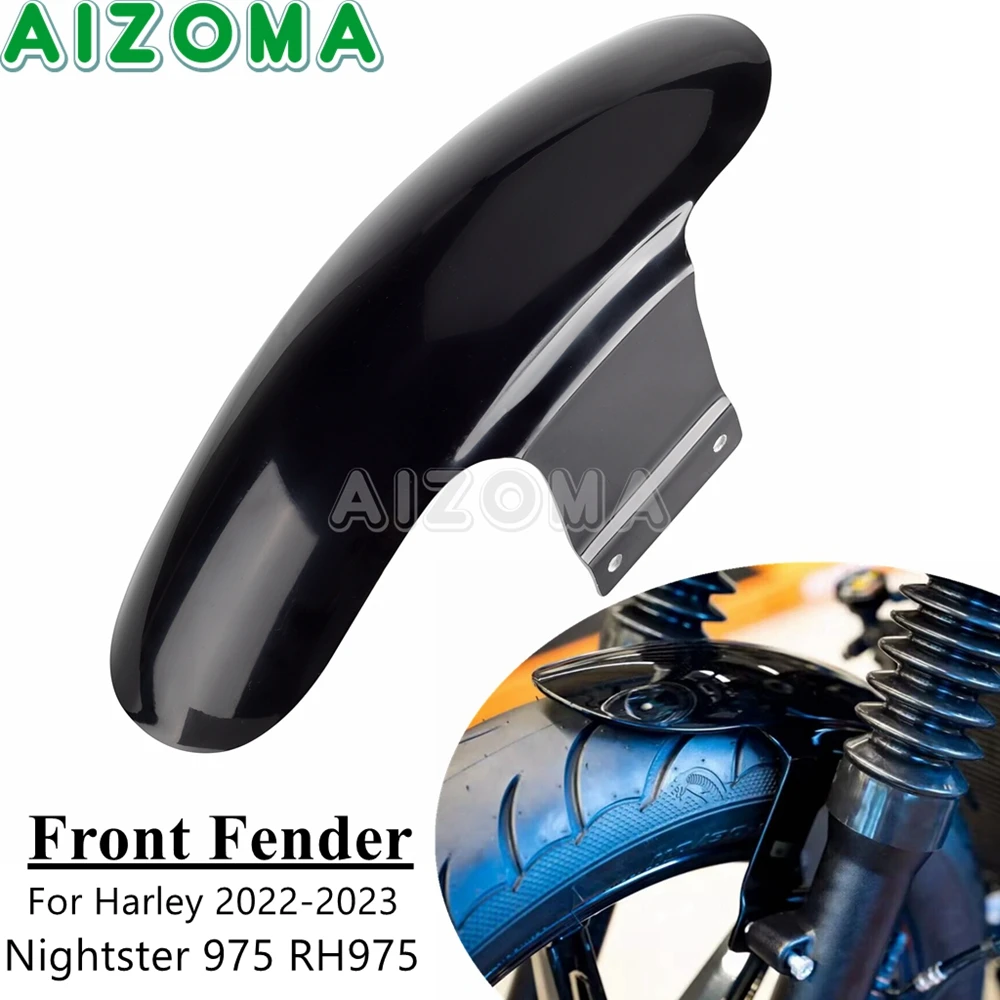 Motorcycle Fiber Glass FRP Black Short Front Fender Mudguards Cover Protector For Harley Nightster 975 RH 975 RH975 2022 2023