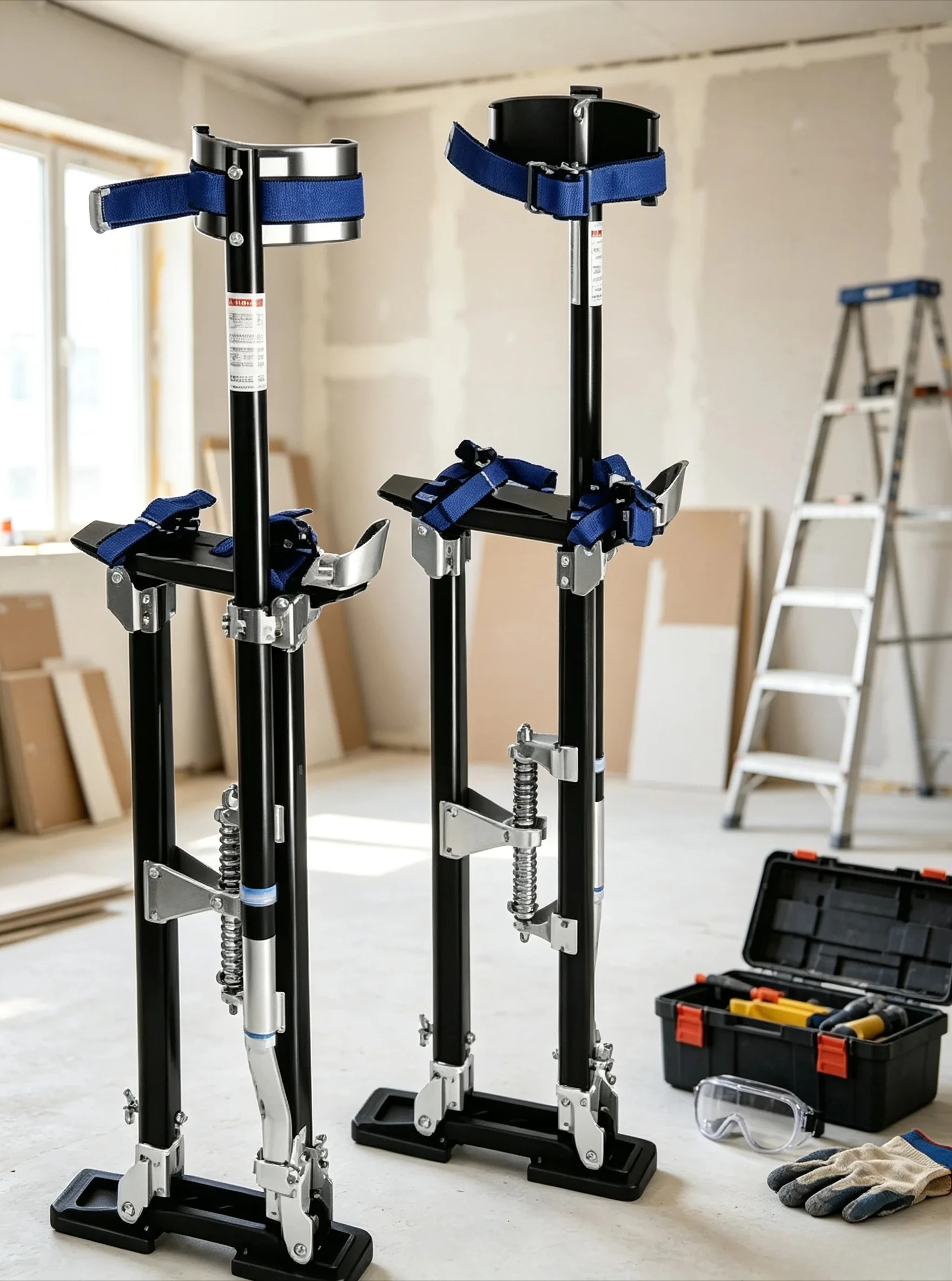 Adjustable Aluminum Drywall Stilts, Heavy‑Duty Height Lifting Tool for Painters, Ceiling and Wall Trimming Work