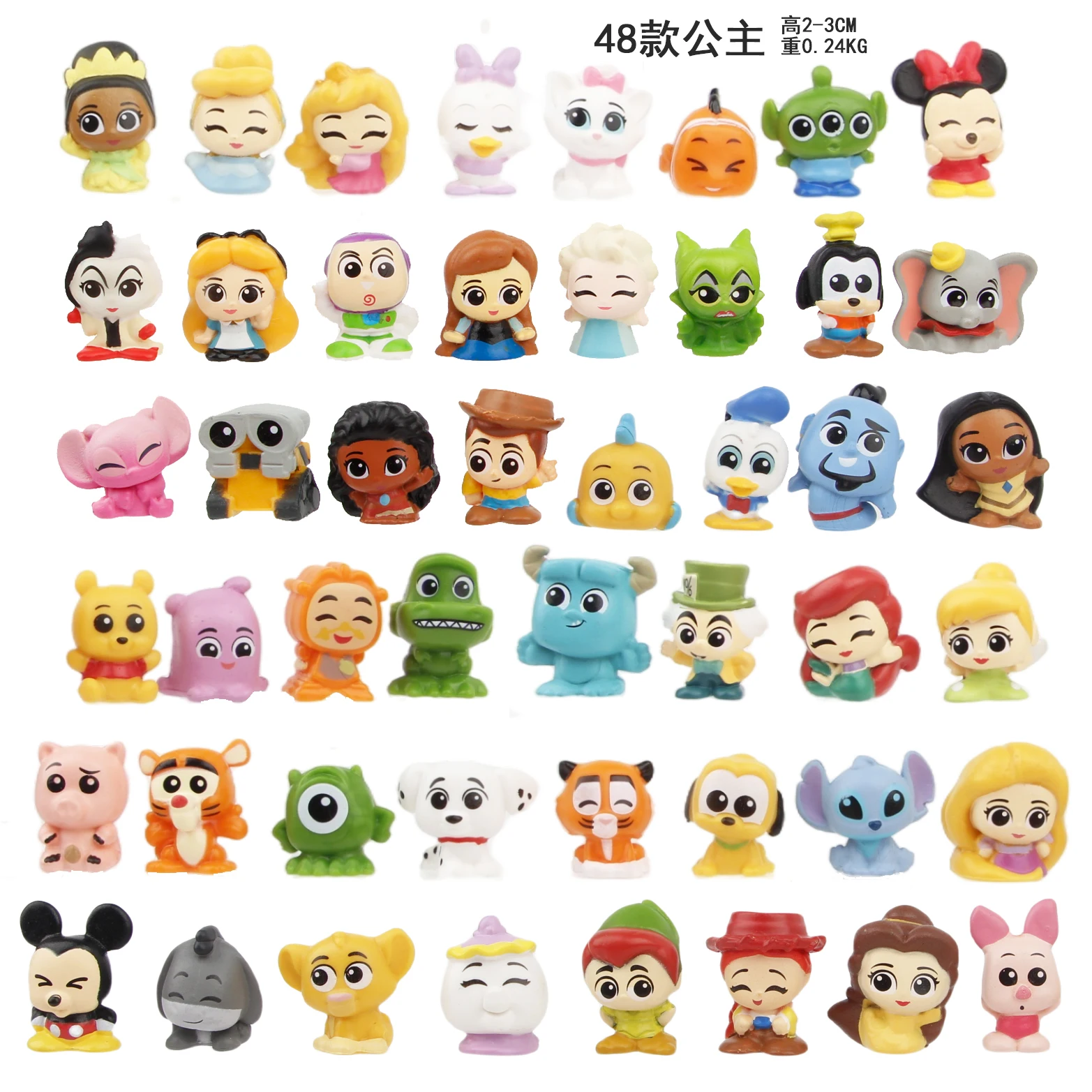48 قطعة/المجموعة لطيف ديزني فيلم الأميرة ميكي جدار E قصة PVC ألعاب شخصيات الحركة 2-3 سنتيمتر