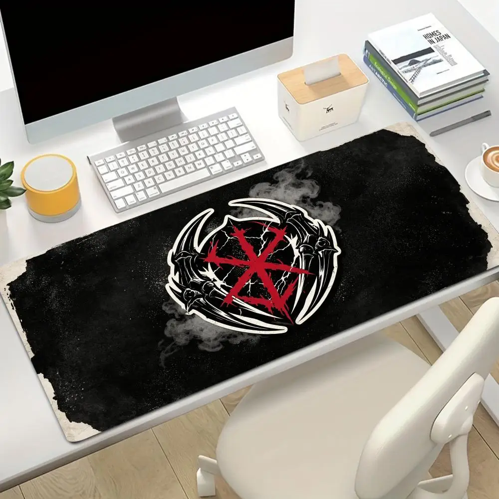 Gothic Mystic Circle Symbol Design Large Size Game Desk Mat Natural Rubber Non-Slip Esports Mouse Pad For Laptop Desktop
