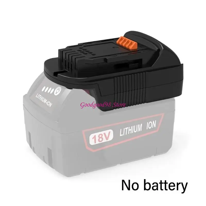Grip Housing Power Tool Adapter with Slide-On Battery Dock, Locking Release Fit, Small Drawer Storage Size, and Routine Tool Use