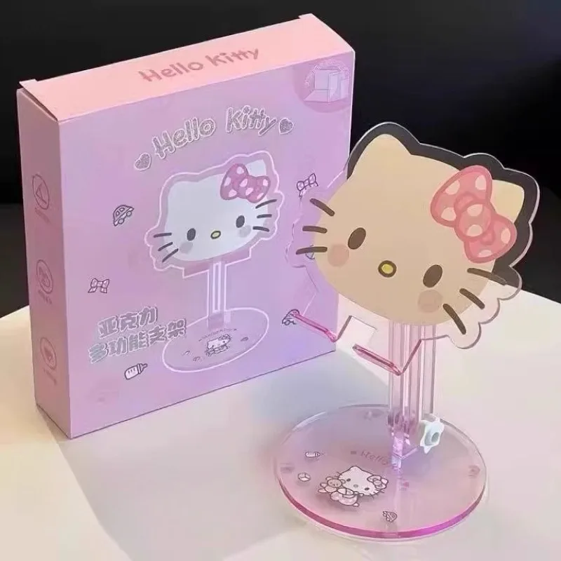 

Kawaii Sanrio Hello Kitty Cinnamoroll Cute Mobile Phone Stand, Universal Transparent Adjustable Acrylic Support Stand for ipad