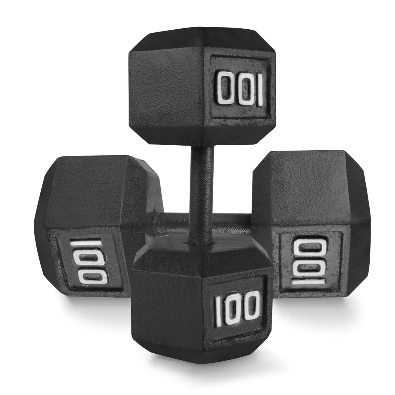 Solid Hexagon Gray/Black Dumbbells, Strength Training Free Weights Set of 2 for Women and Men, Hand, Customized