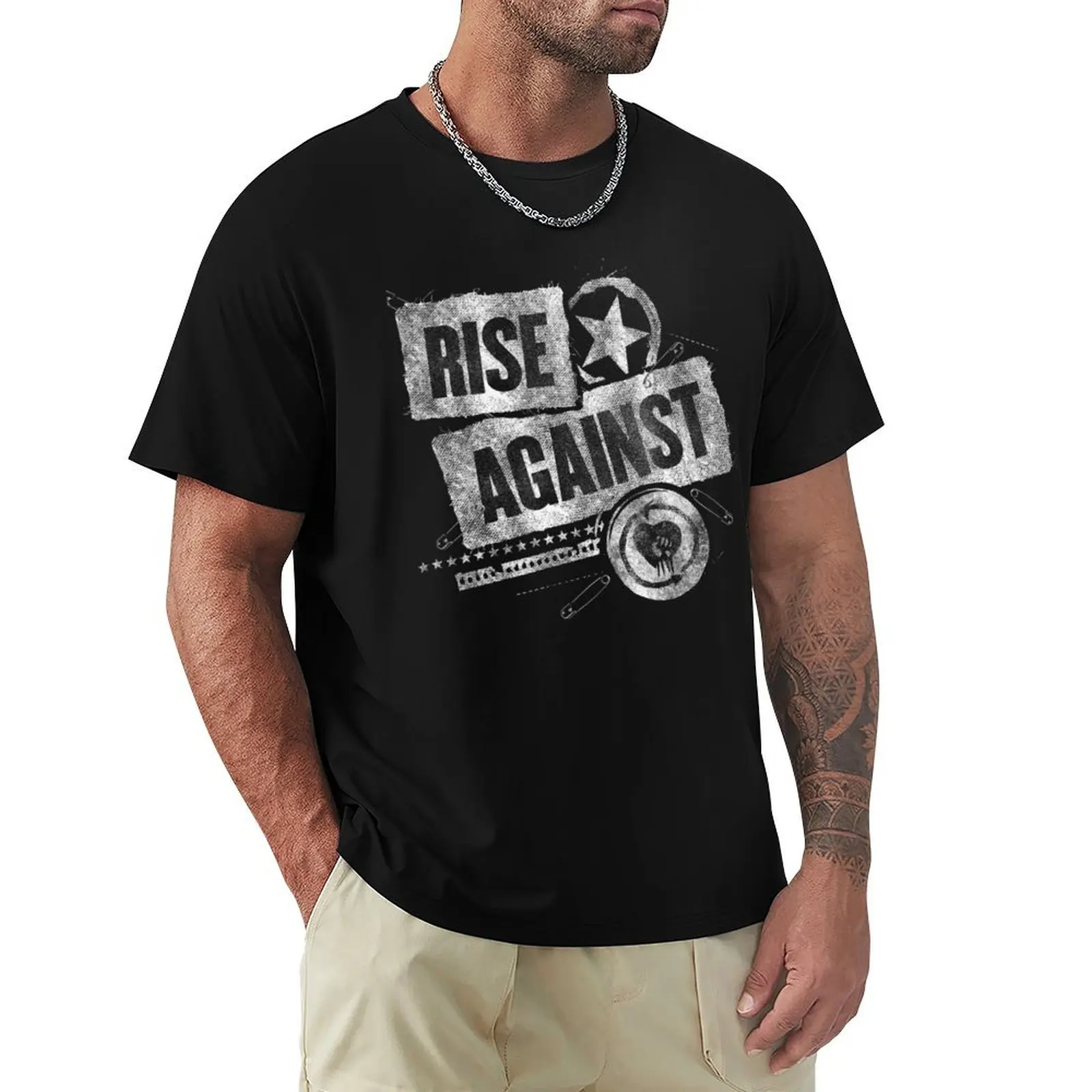Rise Against Patched Up T-Shirt Quick Dry Fishing T-Shirt