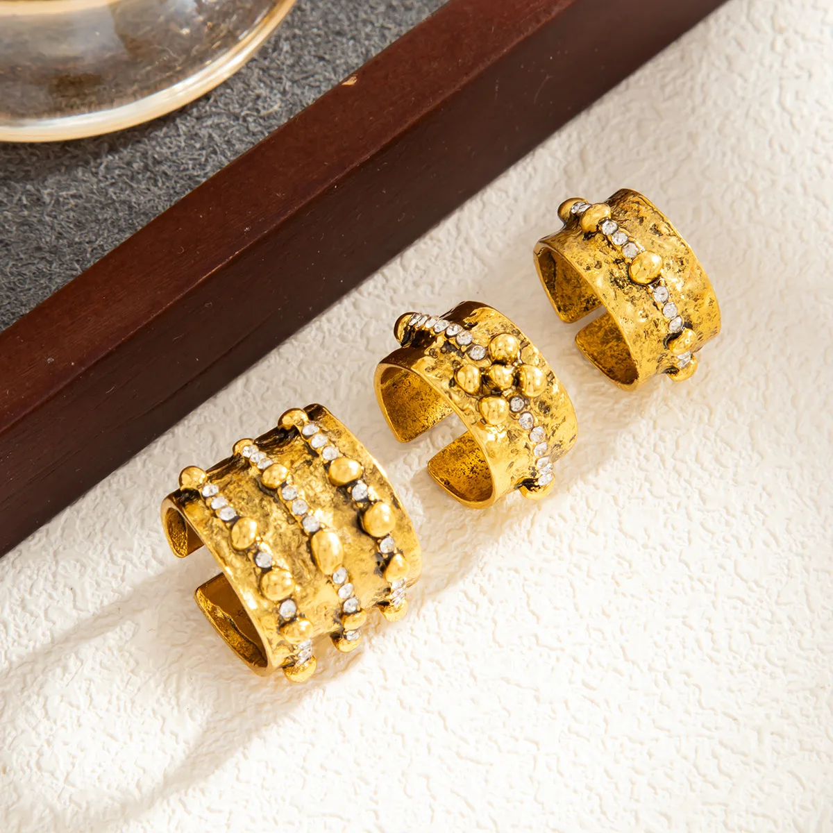 3 szt. Zestaw Regulowanych Otw – Vintage Punk Knuckle Rings Set recenzja i cena
