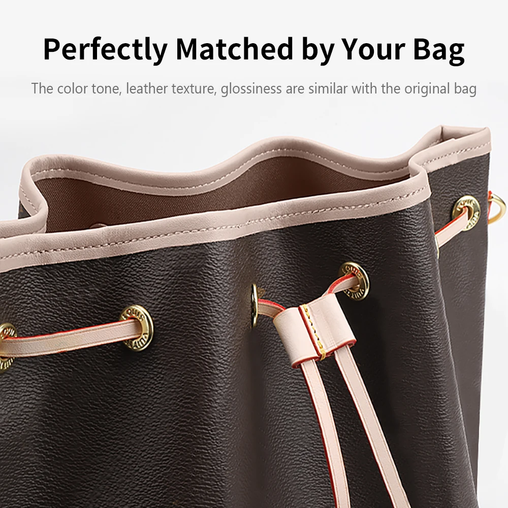 CRAZYSMITH Bag Straps Drawstring for LV Noe BB nano Mini Petit Bucket Bags Vachetta Leather Accessories Replacement Tension Cord