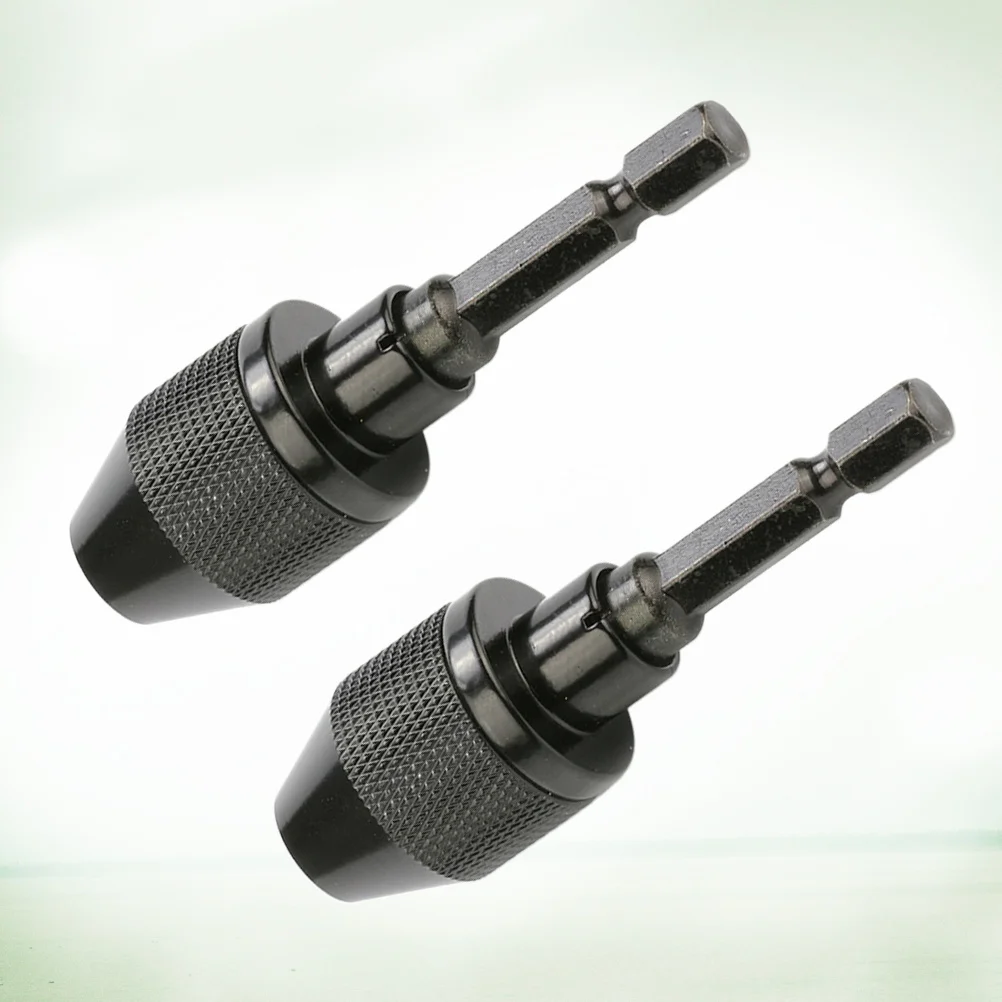 Uchwyt bezkluczykowy 2 szt. 0,3-6,5 mm, adapter do bitów ze stopu aluminium do wiertarki udarowej, do użytku z wiertarką, bez bitów, części narzędziowe