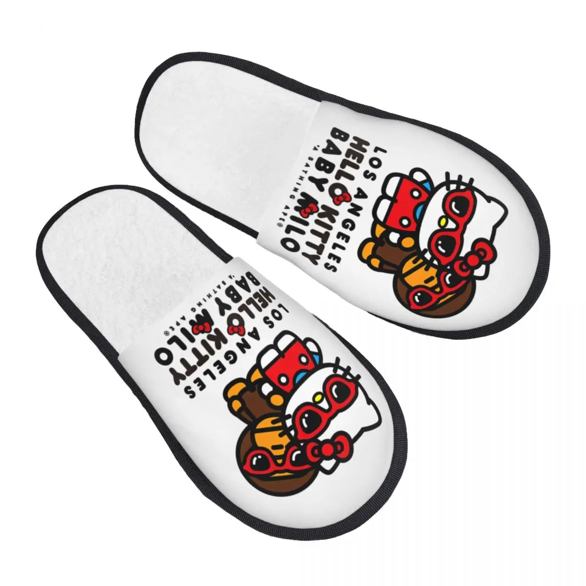 

Забавные крутые плюшевые тапочки с героями мультфильмов «Hello Kitty», домашние детские уютные шлепанцы из пены с эффектом памяти, нескользящие