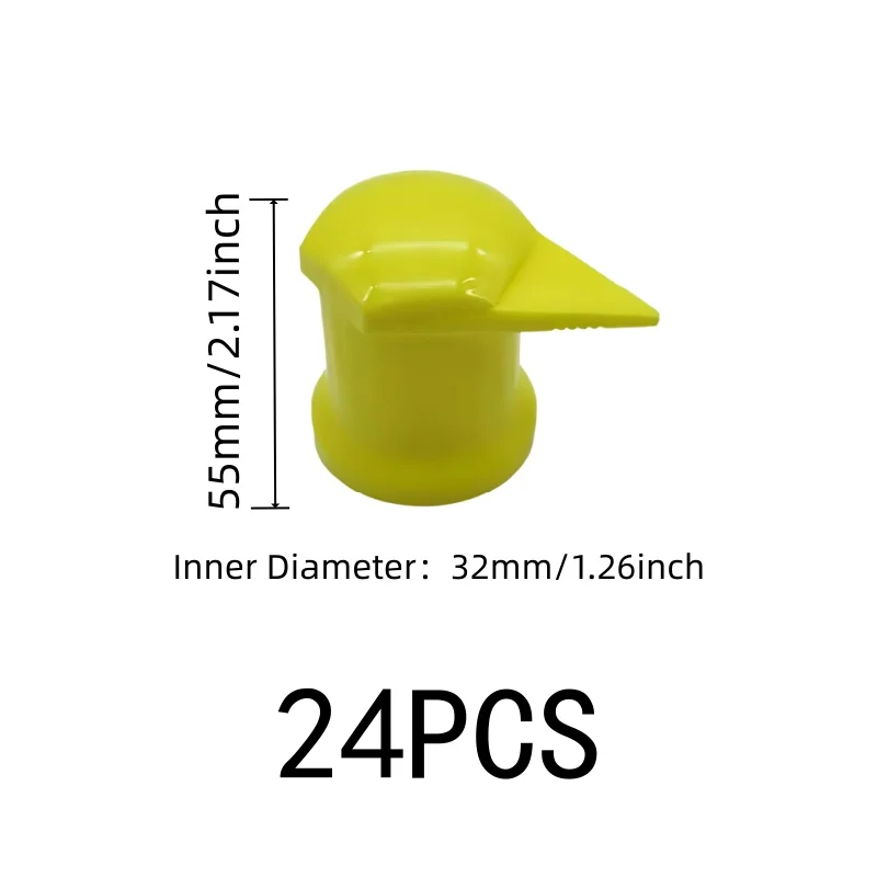 24 pcs 32mm Truck Wheel Pointers for DIY Vehicle Inspection, Easy Snap-On Install, Dust Proof Protection