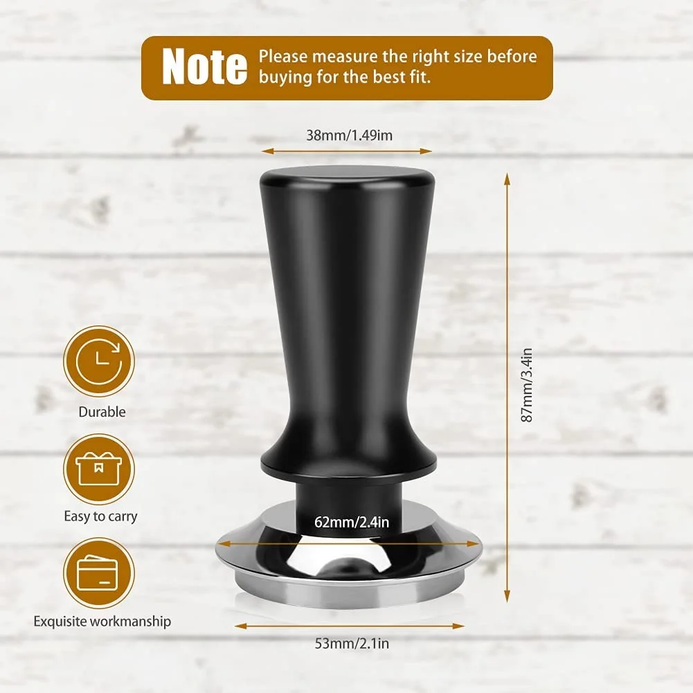 ABAH-Calibrated Espresso Tamper Coffee Tamper With Spring Loaded Tamper Tool Powder Press With Flat Stainless Steel Base