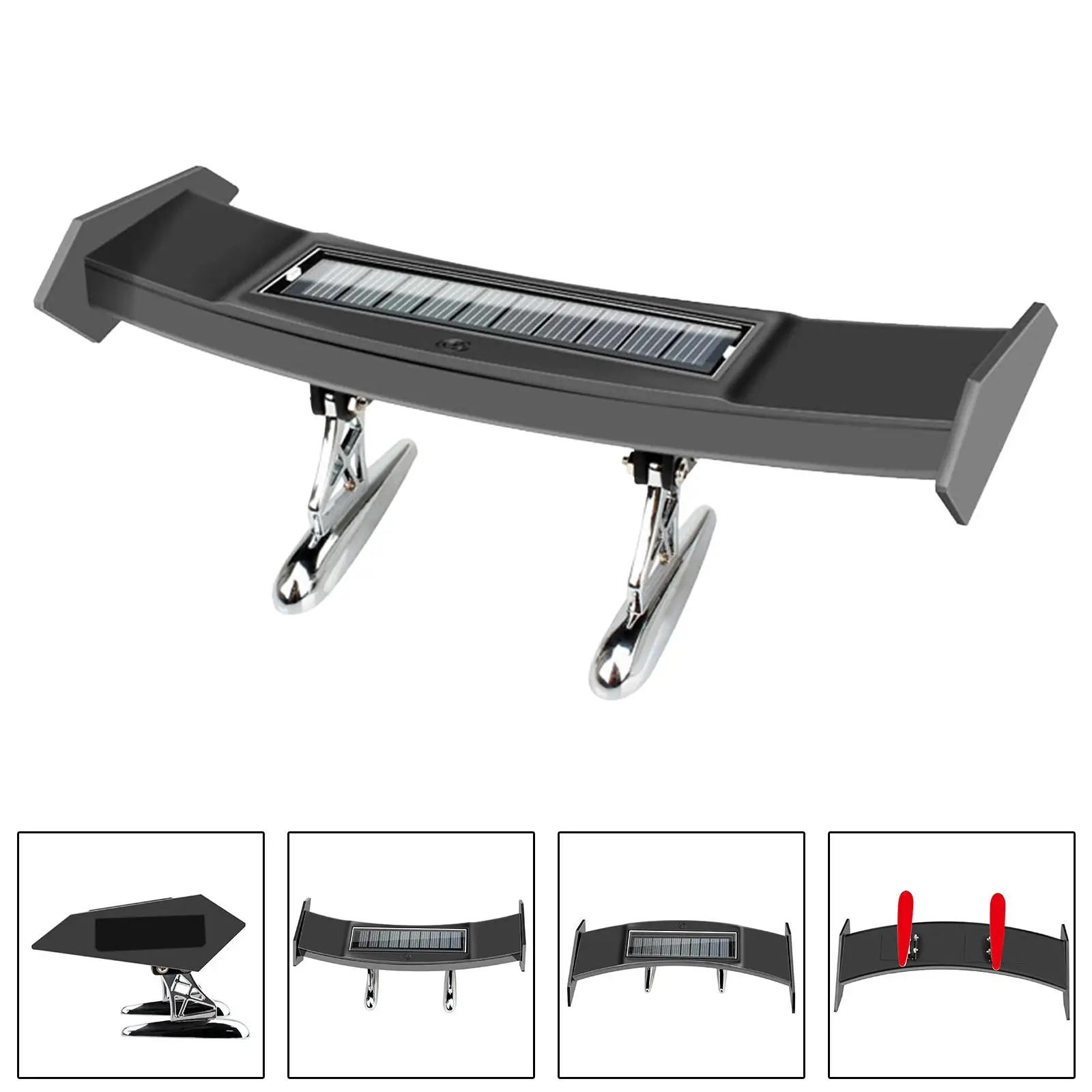 Automotive Universal Car Solar Powered LED Light Rear Spoiler Vehicle Accessory with Vibration Sensor Energy Saving Waterproof