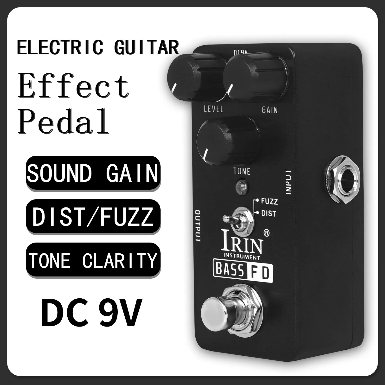 IRIN RS-22 Bass Fd Guitar Effect Pedal Bass Fuzz Effects Full Gain Madness True Bypass Pedals Electric Guitarra Accessories