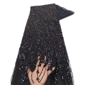 2025年非洲蕾絲布料,亮片串珠刺繡,新郎尼日利亞新娘高品質法國薄紗蕾絲布料,婚禮用。 10 最佳銷售 奢華蕾絲 - №2