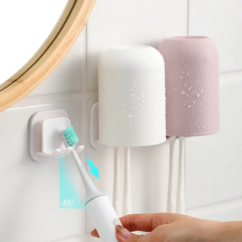 Porte-brosse à dents mural, rangement de gobelet T1, douche, confrontétagères pour HOKitchen, accessoires de toilette, 1 pièce