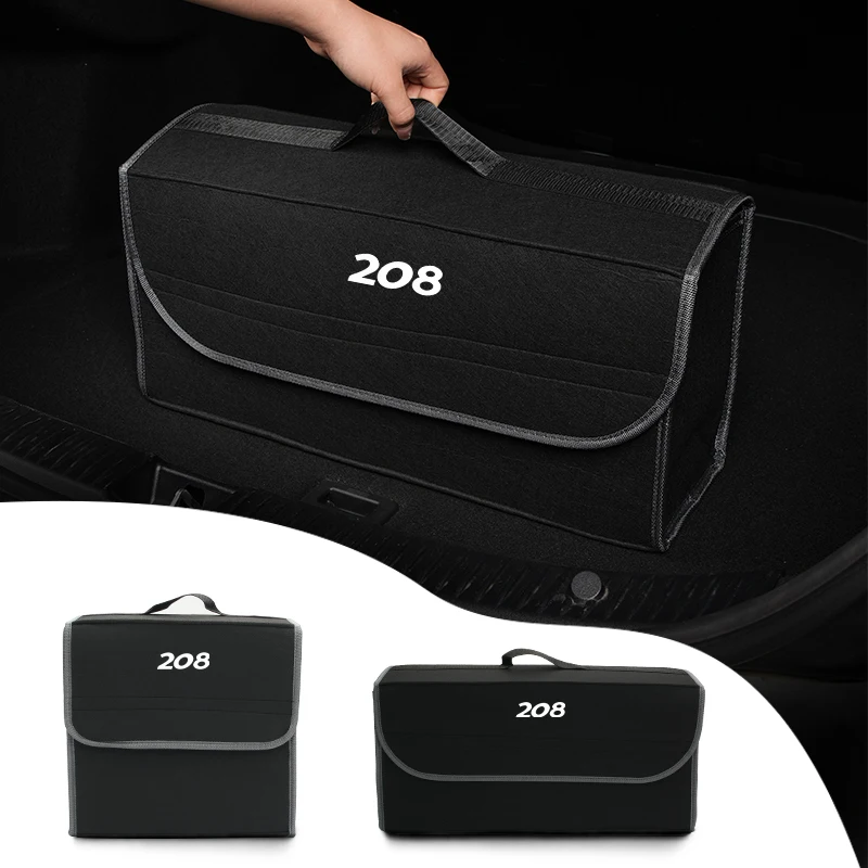 For Peugeot 308 206 207 208 2008 3008 307 407 508 5008 Car Trunk Organizer Folding Anti Slip Compartment Boot Storage Bag