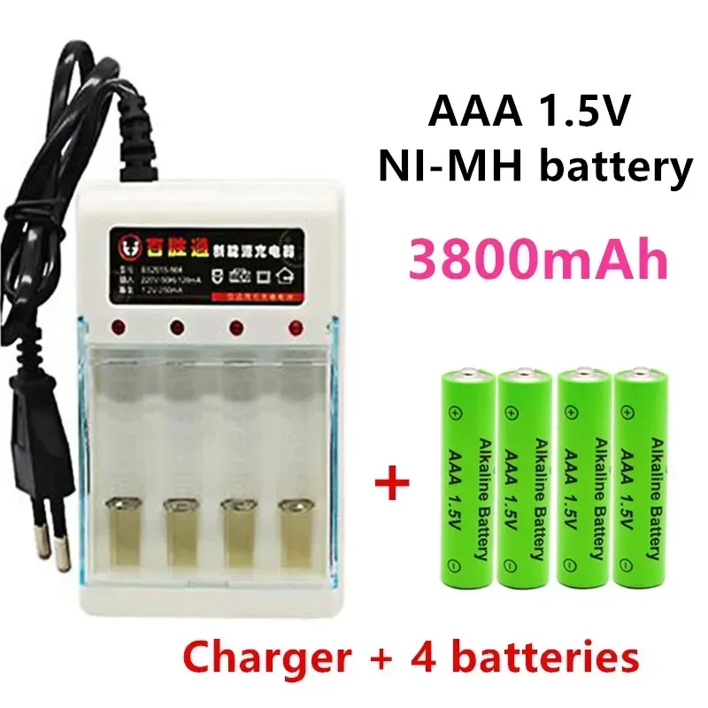 New AAA 1.5V rechargeable battery 3800mAh Alkaline battery flashlight toys watch MP3 player replace Ni-Mh battery+free shipping