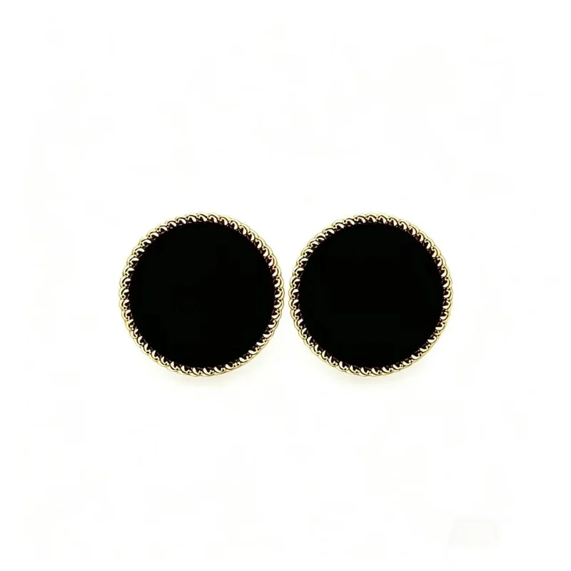 Classic fashion earrings women's lucky jewelry flower shell enamel exquisite ear studs daily matching jewelry gift