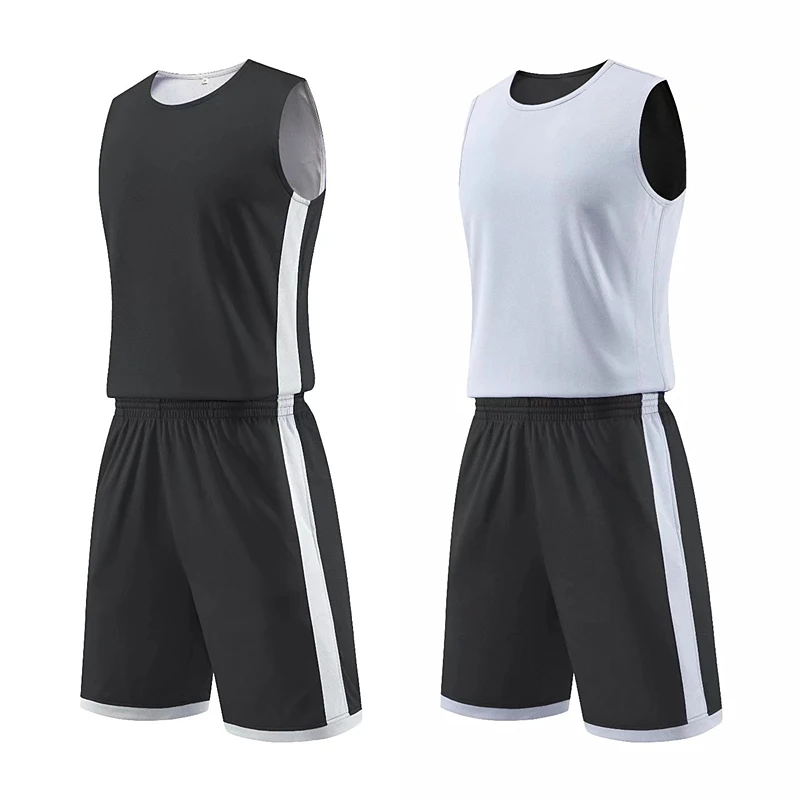 Set di maglie da basket indossabili su entrambi i lati abbigliamento sportivo maglie da basket da uomo traspiranti tute da allenamento kit di