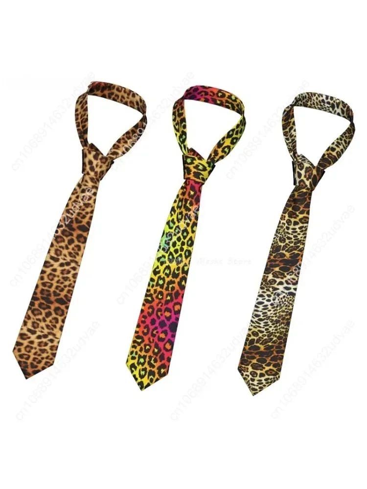 

Leopard Men Neckties Silk Polyester 8 cm Narrow Tiger King Neck Tie for Men Suits Accessories Wedding Party Cosplay