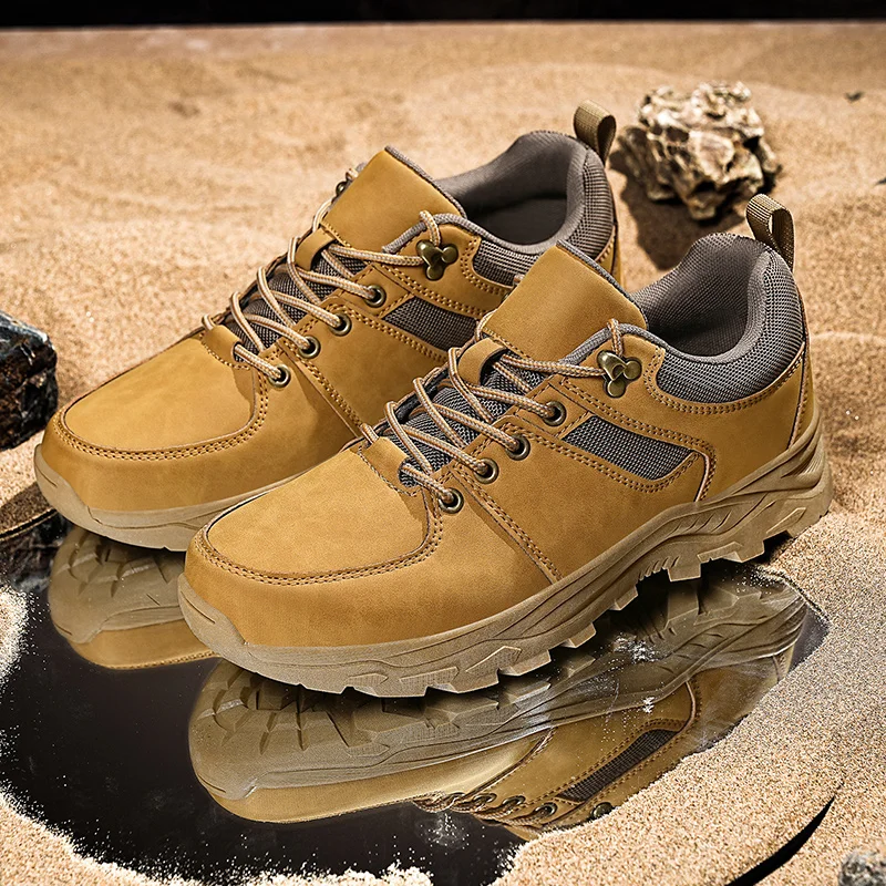 

New Fashion Patchwork Outdoor Sneakers Breathable Men's Casual Shoes Men Desert Combat Footwear Large Size Non-Slip Hiking Shoes
