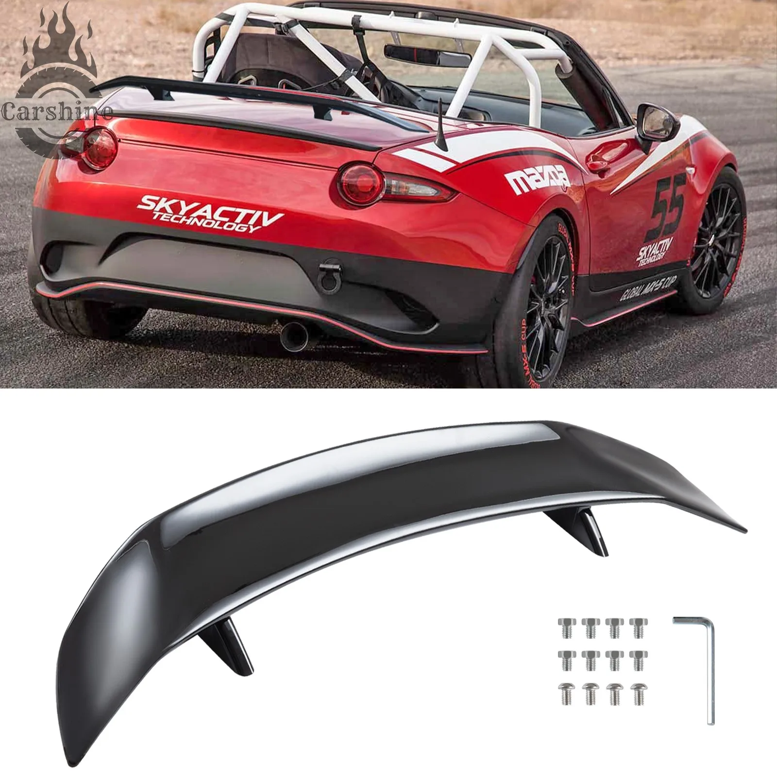 

Для Mazda MX-5 Miata: глянцевый черный спойлер-антикрыло на багажник, 46 дюймов, гоночный стиль