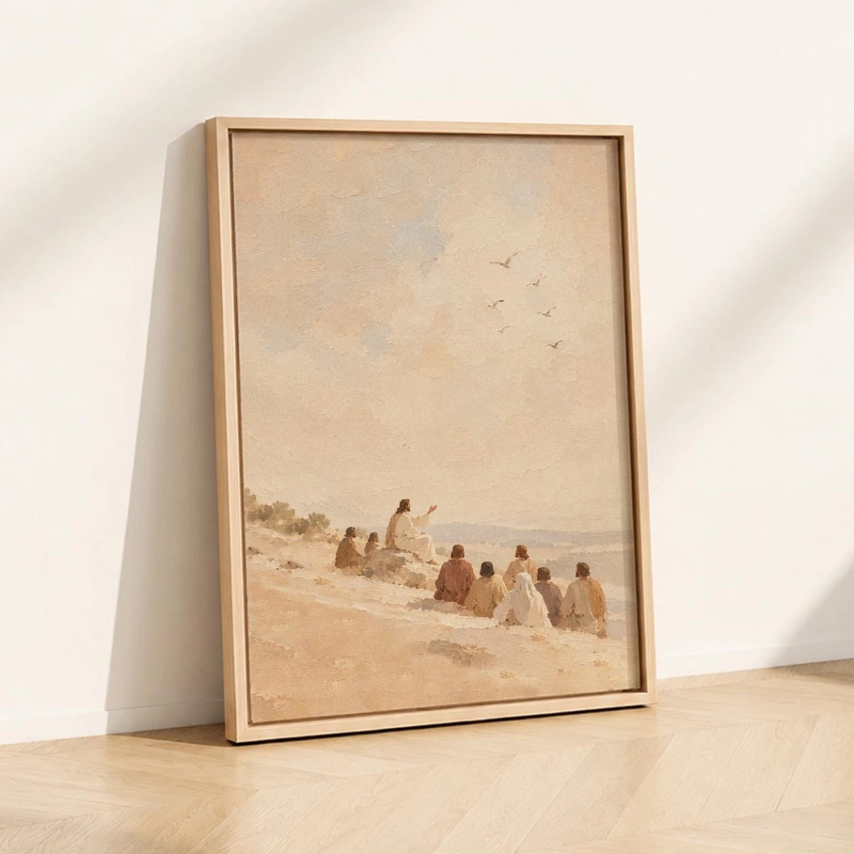 Jesus Flying Birds Canvas Prints Poster Retro Rustic Religious Bible Art Prints Bedroom Christian Wall Art Home Decor Poster