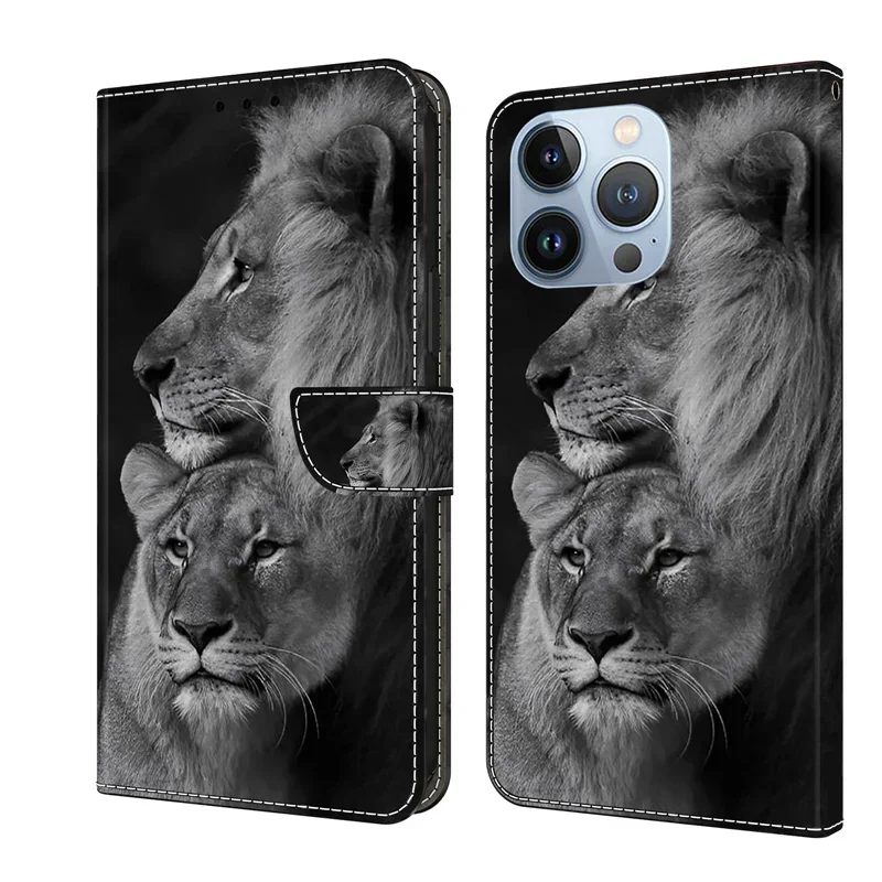 For iPhone 15 Plus Phone Case For iPhone 15 Pro Max Ultra 15Plus 15Pro Leather Cases Magnetic Flip Stand Cute Wallet Cover Capa