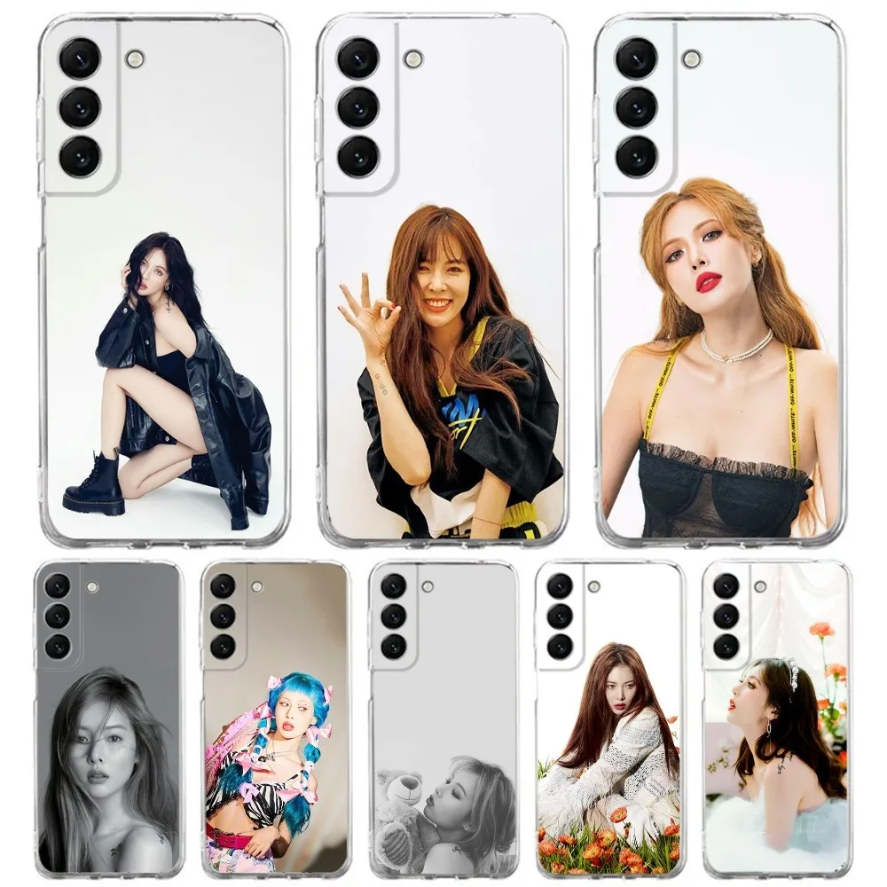 Силиконовый чехол для телефона Singer Kim H-HyunA для Samsung S30,S23,21,22,20 Ultra,S20 FE lite,S10,9,PIus Note20ultra, прозрачный чехол