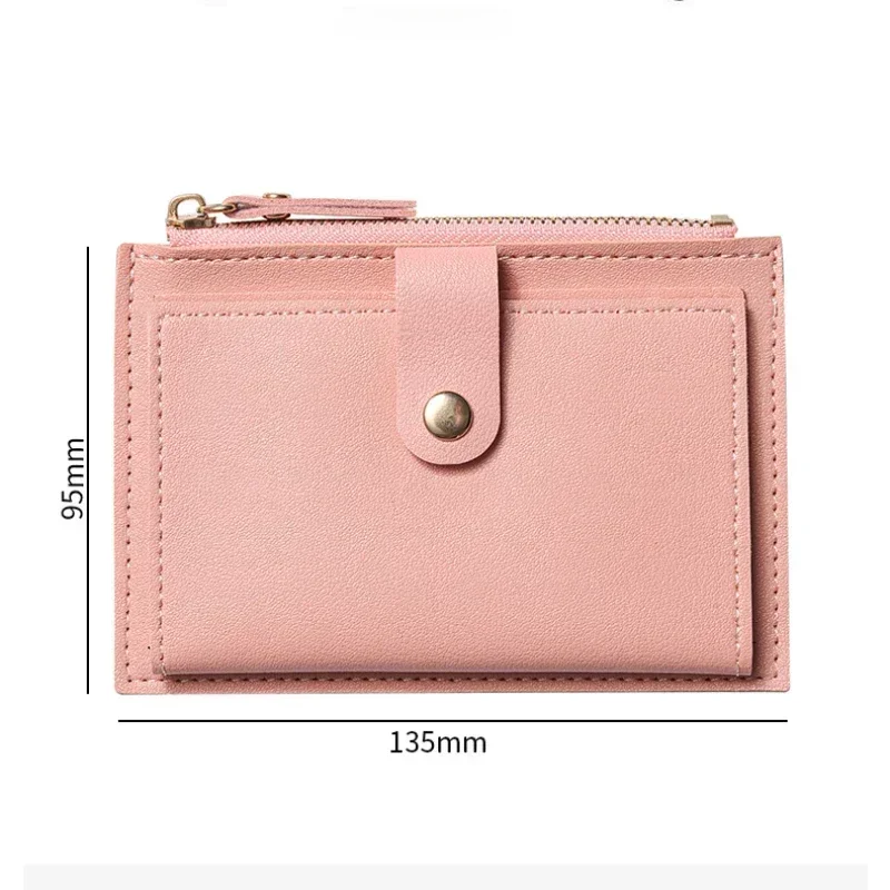 Monedero ultrafino de moda, tarjetero multifuncional, tarjetero portátil de viaje con cremallera
