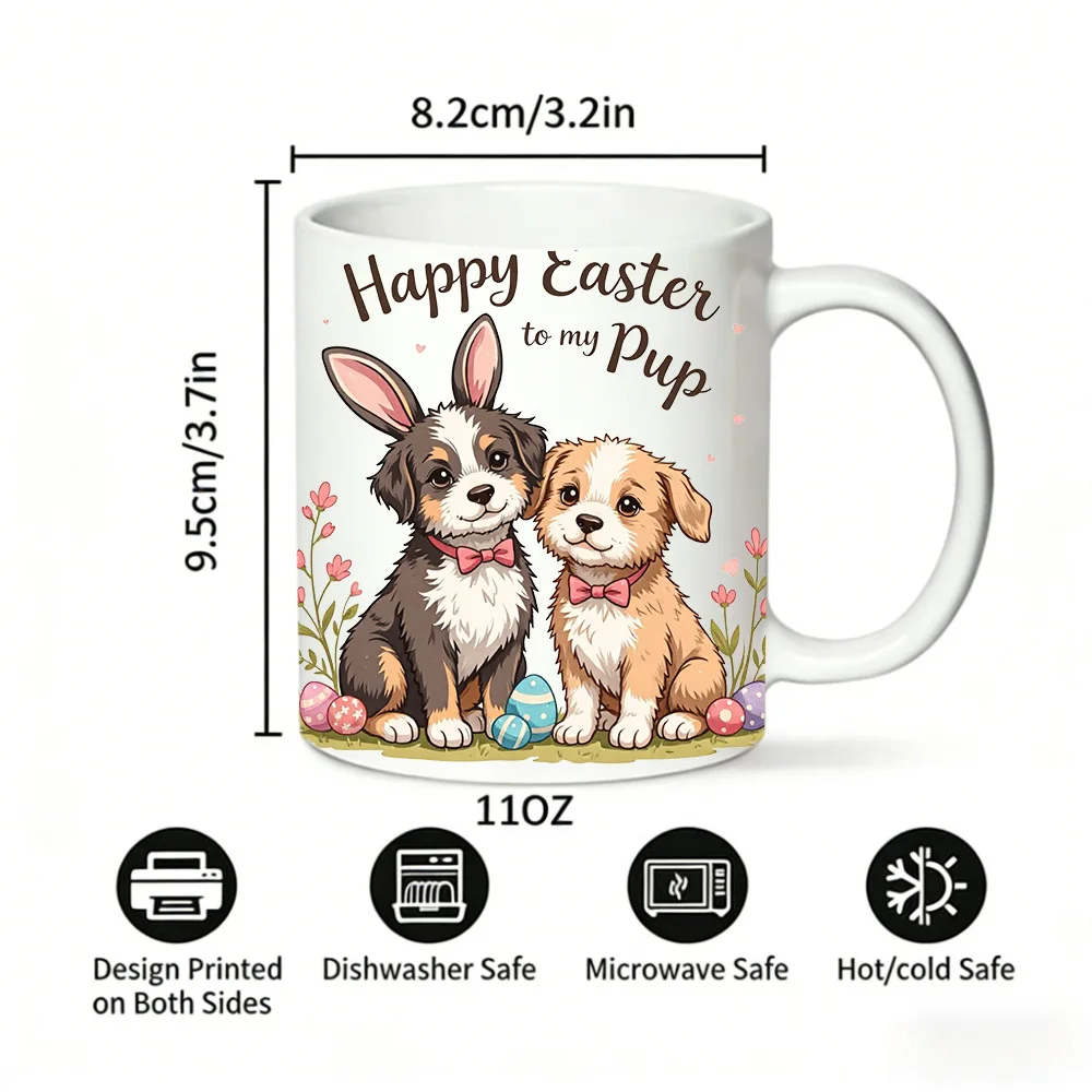 1pcs Easter Dog Cute Pet Ceramic Cup, Coffee Cup, Milk Cup, Office Tea Cup, Drinking Cup, Fade-Resistant, Gift for Friends