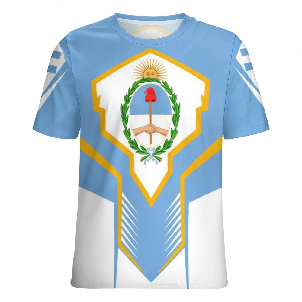 Jumeast 3D Argentina Flag Printed Men T-shirts National Emblem T Shirt Light Academia Football Jersey Aesthetic Clothes T-shirty