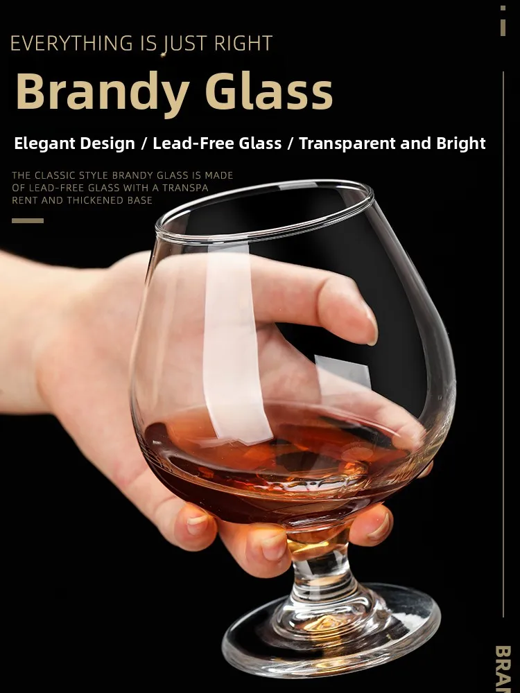 Juego de tazas de whisky de vidrio grande, copa de brandy de coñac de pie alto, copas de vino para uso doméstico, utensilios de bebidas europeos