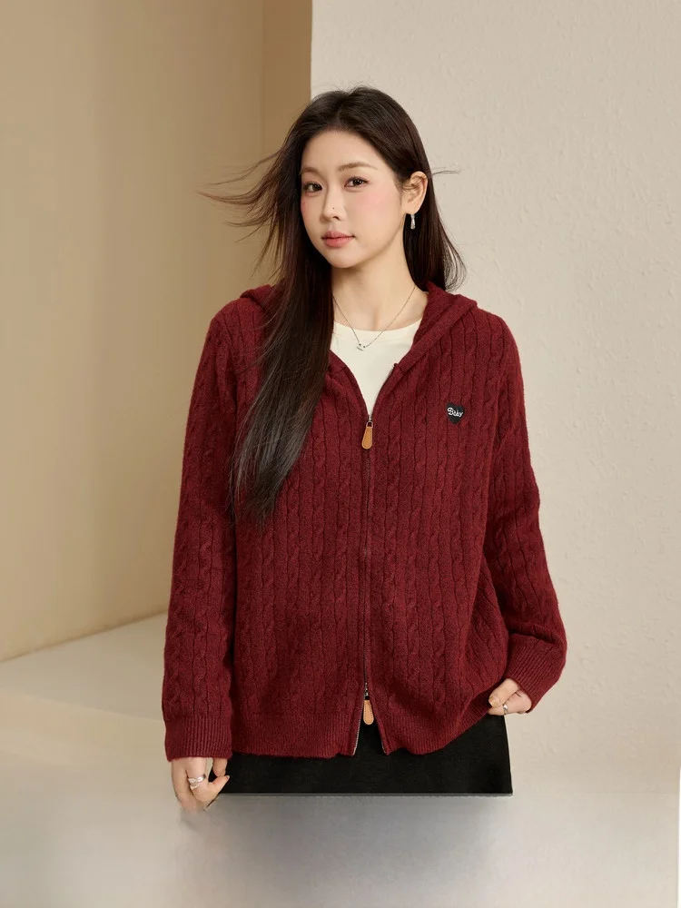 

Уютный женский свитер с капюшоном и двойной молнией Love Marked, большие размеры, модный зимний новый фасон, приталенный крой, для повседневной носки