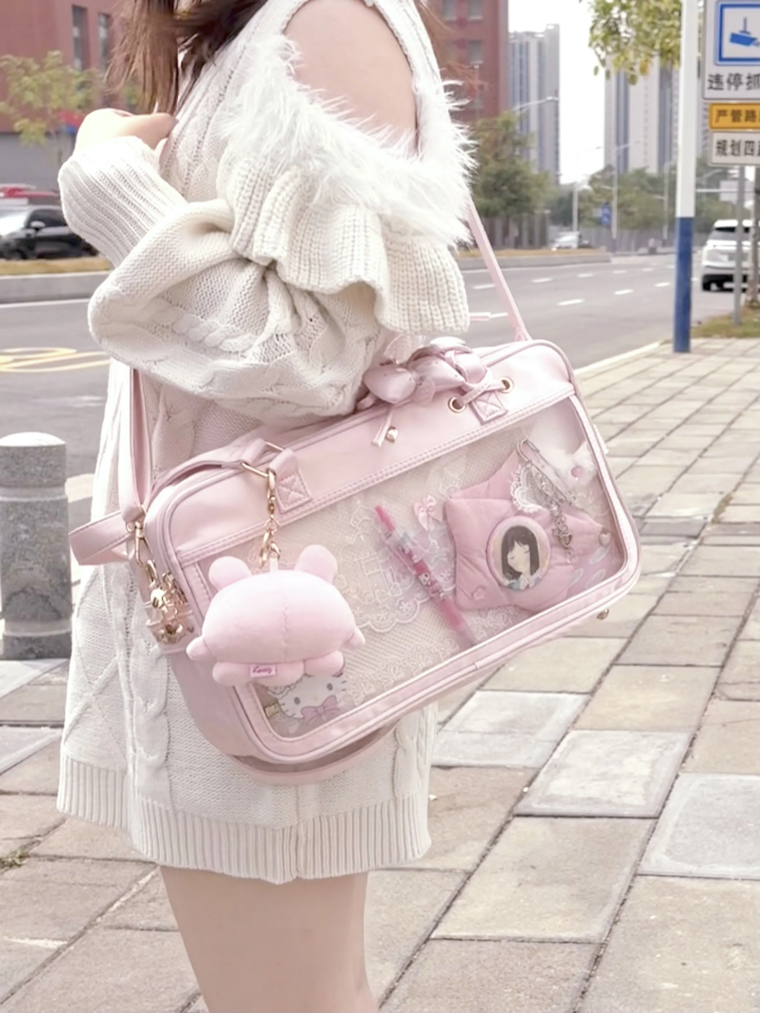 Bandage Bow Shoulder Ita Bag High Capacity Sac Femme Daily Using Bolso Original Bags for Woman Gothic Hot Girl Bolsos Mujer