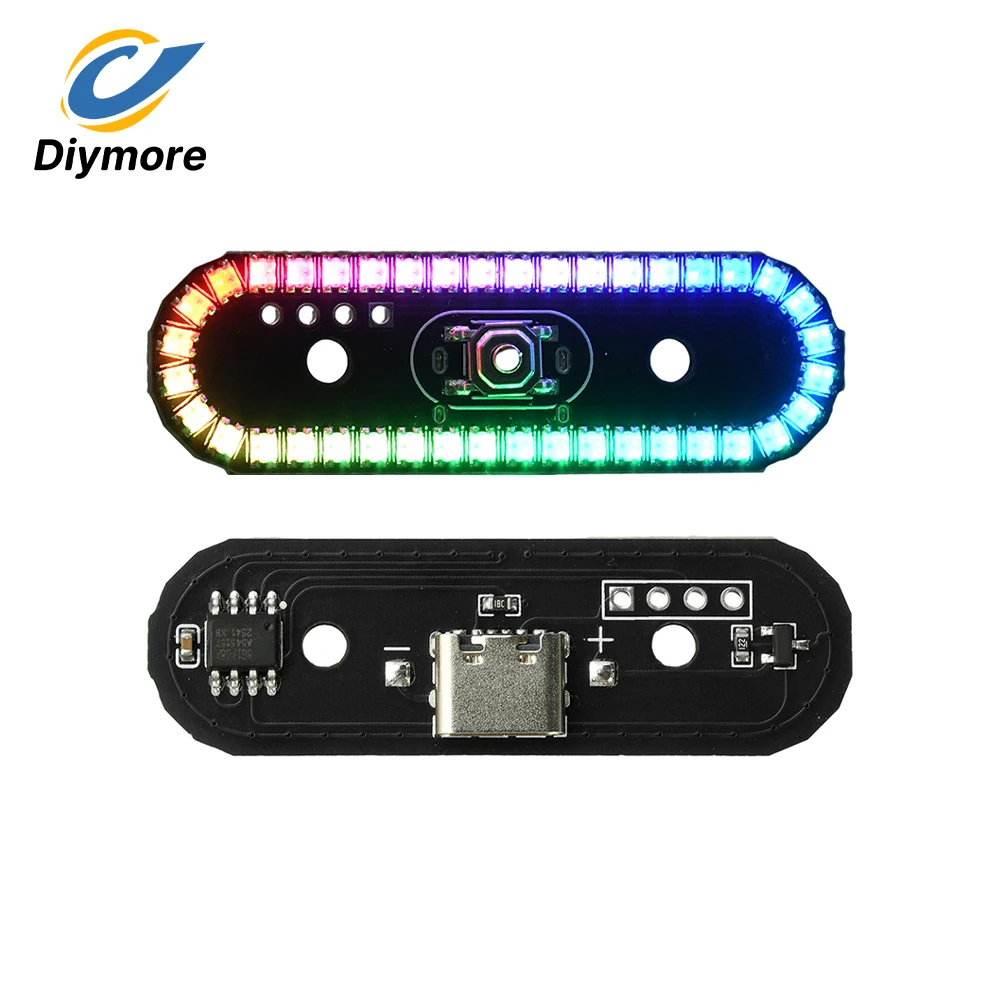 8 Modes Colorful LED Tail Lights Type-C Plug Flowing Gradient Breathing Rotating Effects for DIY Models Drones Motorcycles