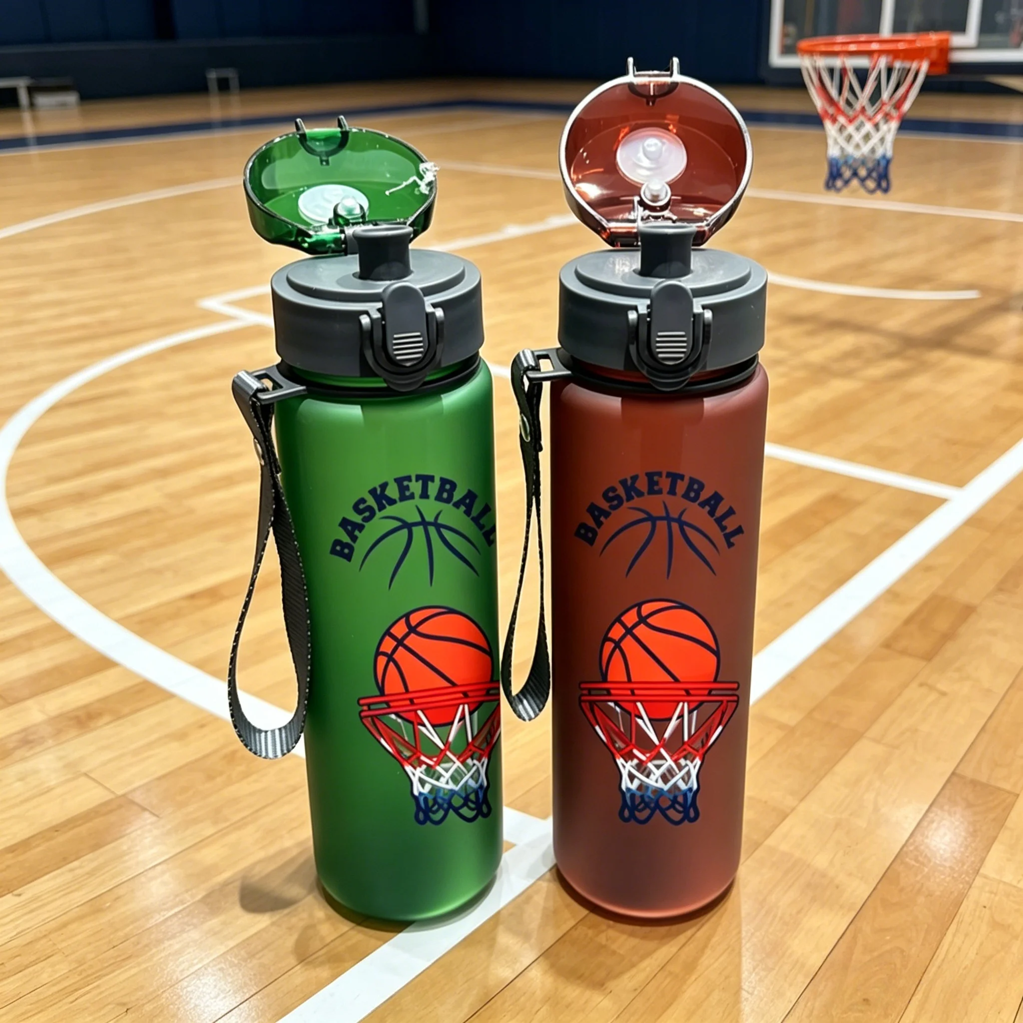Frosted 3D Printed Basketball Cartoon Water Bottle, Durable Reusable Design, Trendy Cute Style, Fade Resistant, Lightweight
