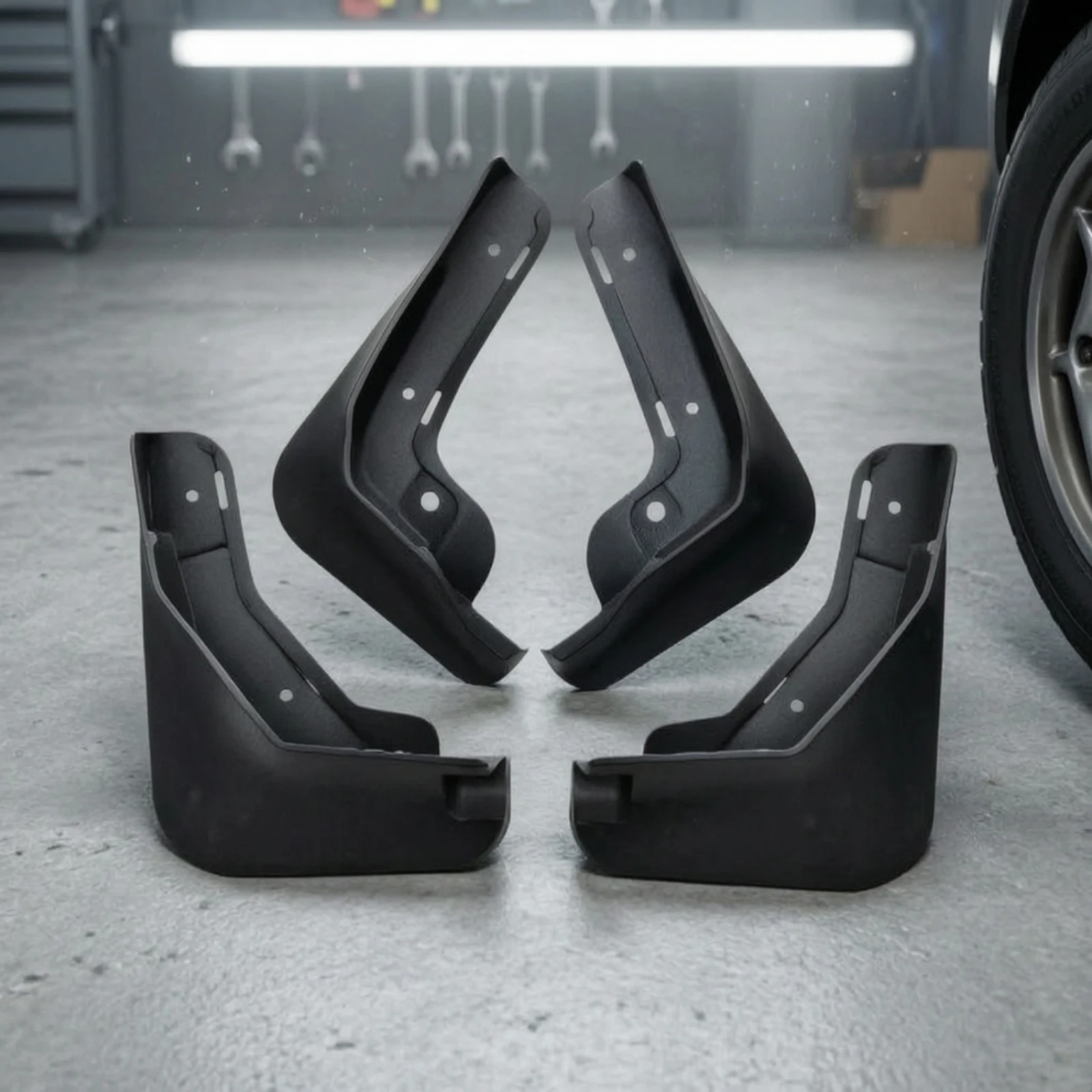 4 Pieces Car Mudguards with Clips Bendable Car Mudguards Mud Flaps with Mounting Hardware Easy-to-Install Automotive Parts